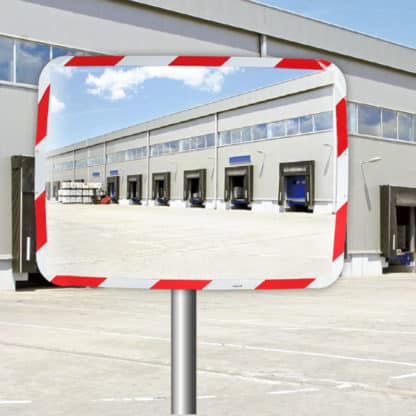 Espejo de seguridad exterior. Contorno rojo y blanco - Calidad Ecomir - Imagen 5
