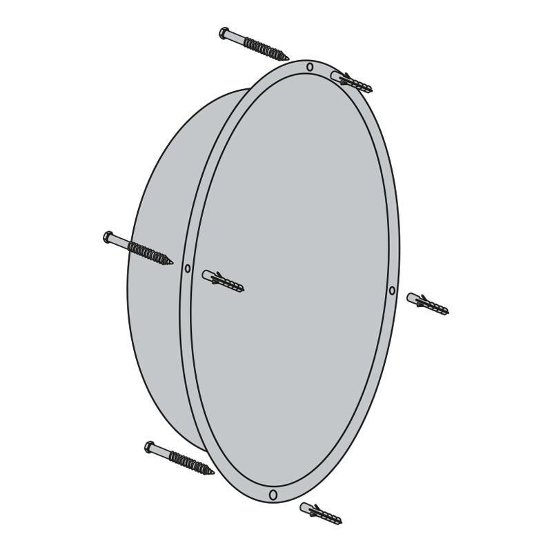 Espejo 1/2 esfera vertical